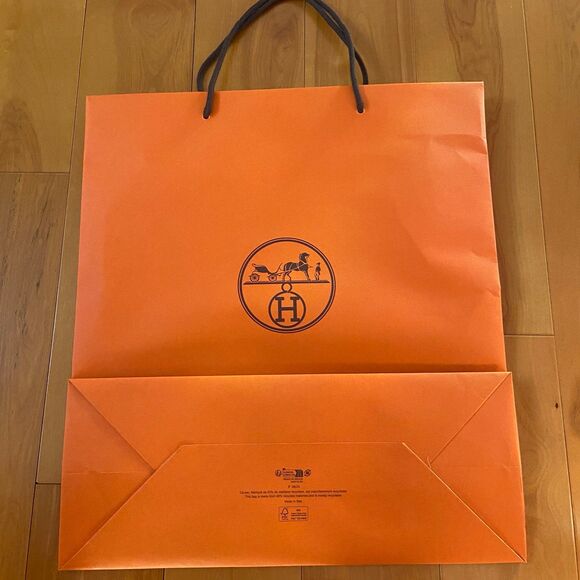Hermes Paper Shopping Bag - orange large (18.5" x 16.5" x 6.75") [J] - Picture 4 of 6
